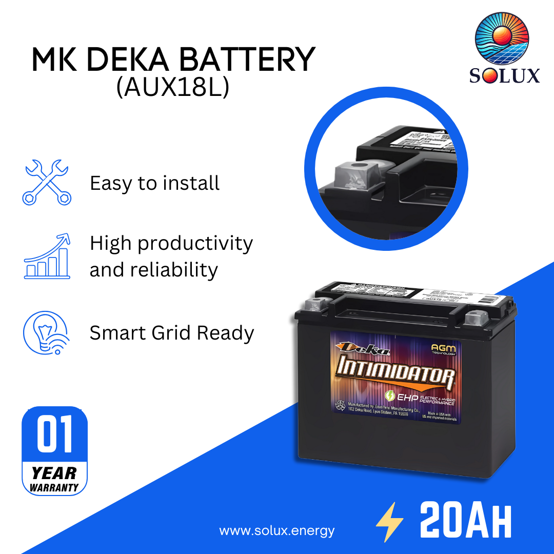 This is an image of MK Deka Aux Battery AUX18L 12V 20Ah AGM